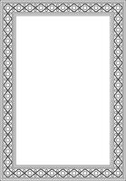 square black contour ancient Russian ornament. Slavic rectangle, border, frame. Painting of royal chambers vector