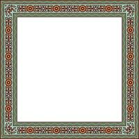 colored square Yakut ornament. Infinite rectangle, border, frame of the northern peoples of Far East vector