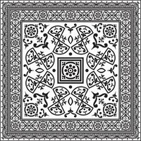 square black monochrome border, frame, Pompeii. Rectangle Neopolitan ornament. Art Ancient Rome vector