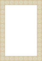 square european gold ornament. Rectangular pattern, circle, ring of the Middle Ages. Revival border. Decorations of palaces and church vector