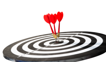 three dart hitting target isolated element png