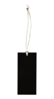 black tag with rope for mockup isolated png