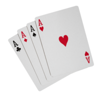 four aces on white isolated element png