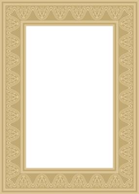 square Assyrian gold ornament. Rectangle, border, frame of Mesopatamia. Pattern of ancient East