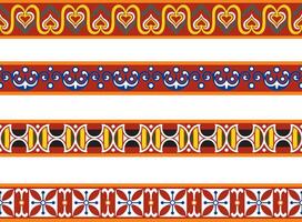 seamless European color pattern. Endless ornament, medieval.Renaissance border. Decorations of palaces and churches. vector