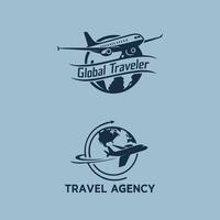 Set of Travel Agency and Global Traveler Logos vector