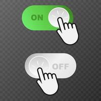 Touchscreen Toggle Button Concept - Green On, Gray Off. Illustration vector