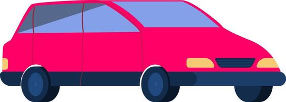 pink automobile semi flat color object or car vector