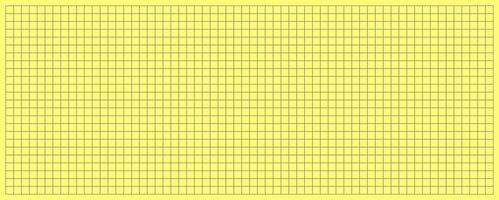 Seamless grid yellow paper background. Squared notebook page template with thin light gray lines on a color background. vector