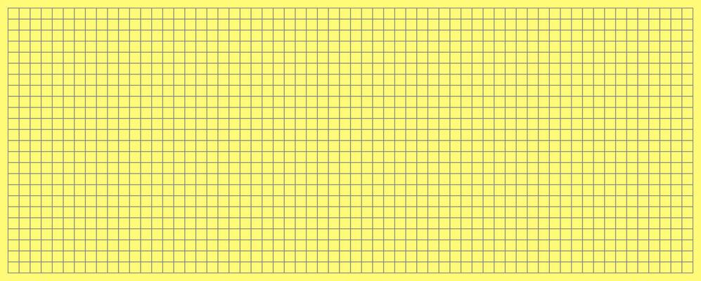 Seamless grid yellow paper background. Squared notebook page template with thin light gray lines on a color background.
