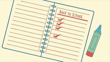 Get Ready for School Back to school checklist in a spiral notebook with a highlighter planning for a successful school vector
