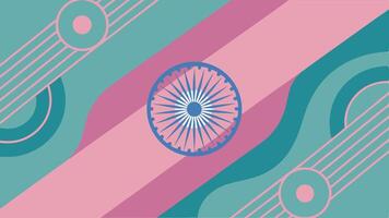 Abstract indian flag design with chakra and geometric shapes for independence day background vector
