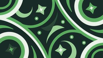 Abstract green pattern background design with stars circles and swirls wallpaper illustration vector