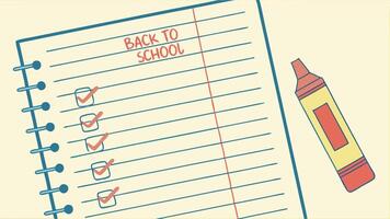 Get Ready for Back to School Checklist Notebook and Highlighter Prepare for a Successful Year vector