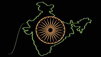 India s vibrant map with Ashoka Chakra a symbol of national pride and unity displayed against a bold black background vector