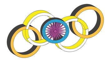 Abstract geometric rings design colorful interlocking circles illustration art graphic element design vector