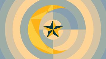 Abstract star and moon illustration in yellow and blue geometric design graphic art background vector