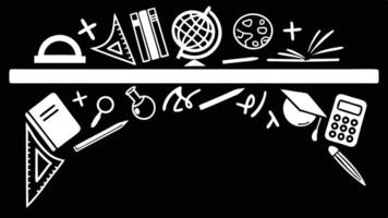 Back to school supplies background with education elements for learning and study design vector