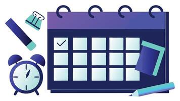 Calendar reminder and schedule planning for meeting agenda and time management organization tasks vector