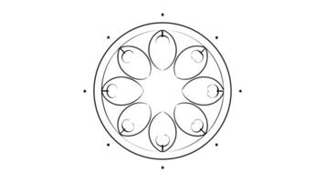 Geometric mandala design with floral elements for coloring pages and creative art projects and digital design vector