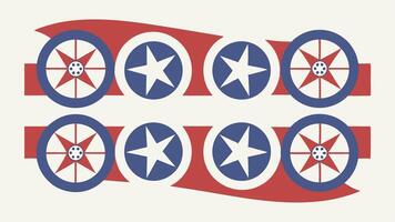 Patriotic american flag wheels and stars pattern design graphic illustration background image vector