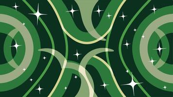 Green abstract background with circles and stars wallpaper design for website and social media posts vector