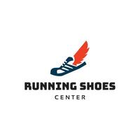 Running shoes center logo design vector