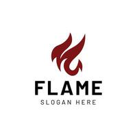 A red flame logo design vector