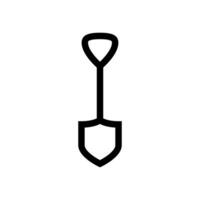 A black and white image of a shovel vector