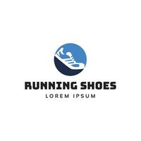 Running shoes logo template vector