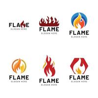 Four different logos for the flame company vector
