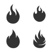 Four different types of fire flames on a white background vector