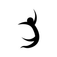 A black silhouette of a person jumping vector