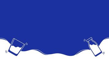 Blue copy space background with wavy milk elements vector