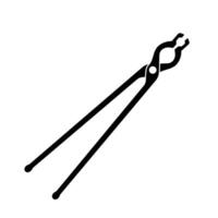 Blacksmith Tongs Silhouette. Black and White Icon Design Elements on Isolated White Background vector