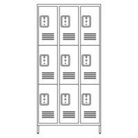 School Locker Front Outline Icon Illustration on White Background vector