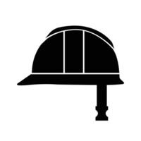 Safety Helmet Silhouette. Black and White Icon Design Elements on Isolated White Background vector