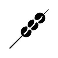 Dango with Sauce Silhouette. Black and White Icon Design Elements on Isolated White Background vector