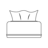 Tissue Box Outline Icon Illustration on White Background vector