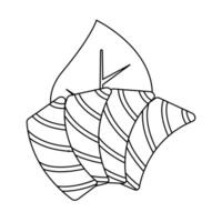 Sashimi with Leaf Outline Icon Illustration on White Background vector