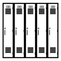 School Locker Silhouette. Black and White Icon Design Elements on Isolated White Background vector