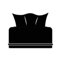 Tissue Box Silhouette. Black and White Icon Design Elements on Isolated White Background vector