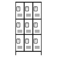 School Locker Front Silhouette. Black and White Icon Design Elements on Isolated White Background vector