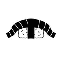 Sushi Silhouette. Black and White Icon Design Elements on Isolated White Background vector