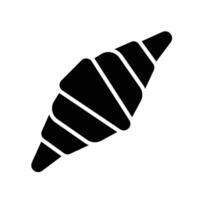 Croissant Silhouette. Black and White Icon Design Elements on Isolated White Background vector