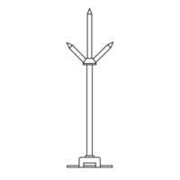 Lightning Rod Outline Icon Illustration on White Background vector