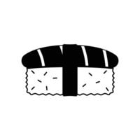 Sushi Japanese Food Silhouette. Black and White Icon Design Elements on Isolated White Background vector