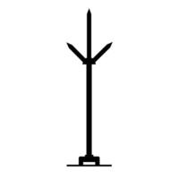 Lightning Rod Silhouette. Black and White Icon Design Elements on Isolated White Background vector