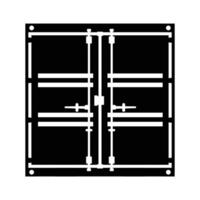Shipping Container Closed Silhouette. Black and White Icon Design Elements on Isolated White Background vector