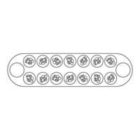 Mancala Congklak Traditional Board Game Outline Icon Illustration on White Background vector